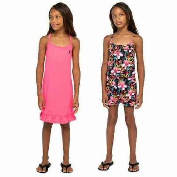Hurley Youth 2-pack Dress and Romper PINK/BLACK Girls - Picture 2 of 7
